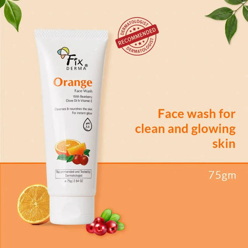 Fixderma Skincare Orange Face Wash For Oily And Glowing Skin For Women And Men
